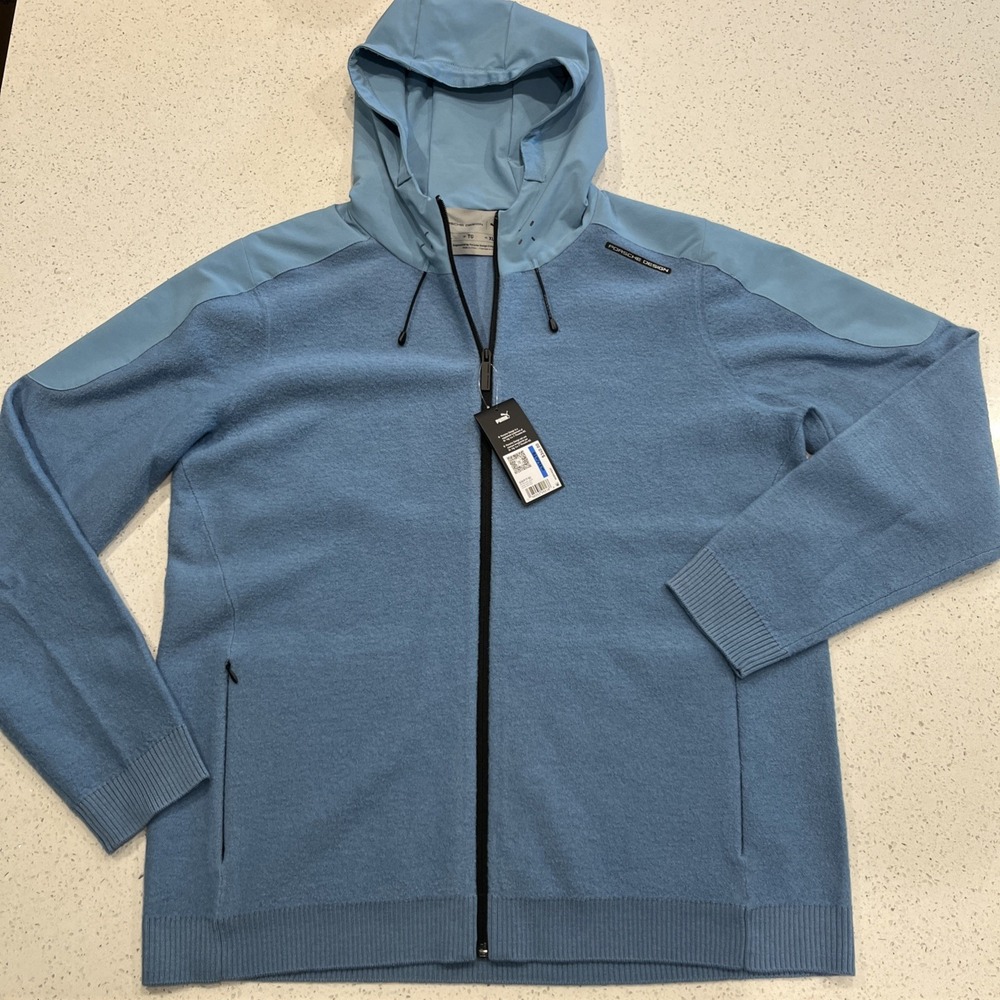 New Nwt Puma x Porsche Design Wool Mix Jacket Mens Size XL Cloudy Skies Blue